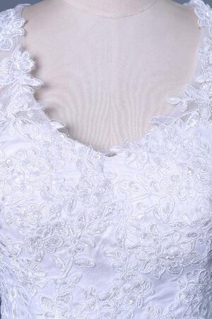 Abito da Sposa monospalla V-Scollo lusso in pizzo Cappellino Coda A Strascico Cappella - Foto 5