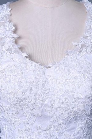 Zeitloses ein Träger konservatives bodenlanges Brautkleid aus Spitze mit gekappten Ärmeln - Bild 5