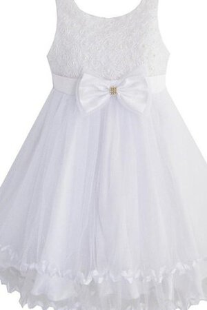 Ärmelloses Empire Reißverschluss a linie Blumenmädchenkleid mit Applike aus Tüll - Bild 1