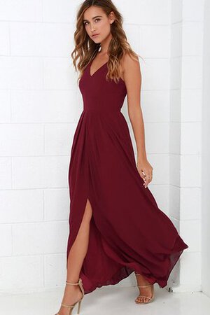 Robe demoiselle d'honneur long simple avec sans manches avec chiffon - Photo 5