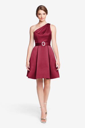 Plissiertes Ein Schulter mini Brautjungfernkleid - Bild 16