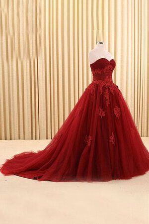 Tüll Perlenbesetztes Organza Quinceanera Kleid mit Rücken Schnürung mit Rüschen - Bild 3