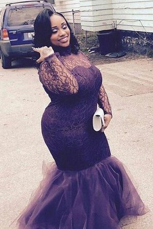 Normale Taille Langärmeliges Meerjungfrau hoher Ausschnitt Ballkleid für Übergröße - Bild 1