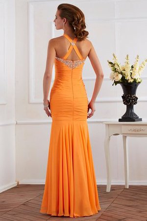 Perlenbesetztes Ärmelloses Reißverschluss Chiffon Sittsames Abendkleid - Bild 2