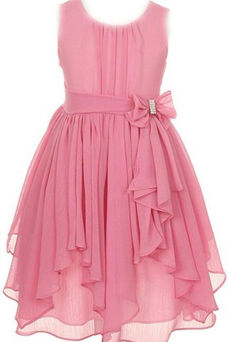 Robe de cortège enfant plissage avec sans manches ligne a avec nœud - Photo 1