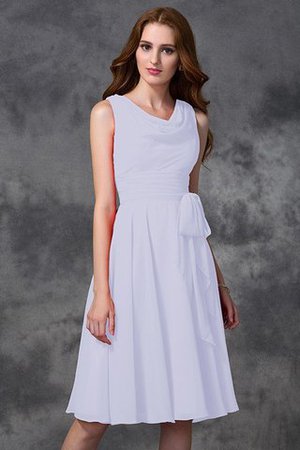 Abito da Damigella Naturale Principessa in Chiffon A-Line Cerniera - Foto 29