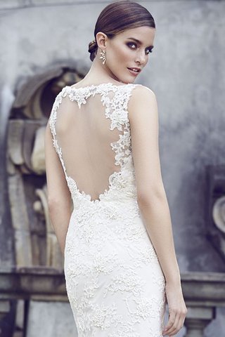 Abito da Sposa V-Scollo con Ricamo Vintage A-Line Alla Caviglia in Pizzo - Foto 2