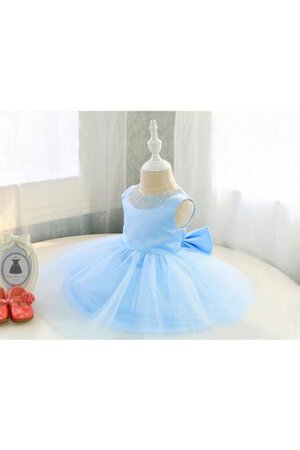 Robe de cortège enfant naturel avec perle de lotus au niveau de genou avec nœud à boucles - Photo 4