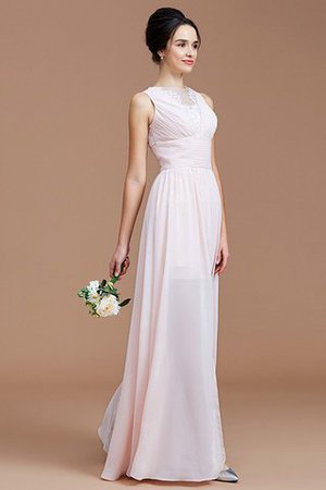 Normale Taille Ärmellos A-Line Bodenlanges Brautjungfernkleid mit Reißverschluss - Bild 1