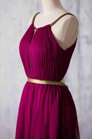 A-Line plissiertes extravagantes bodenlanges Brautjungfernkleid ohne Ärmeln - Bild 2