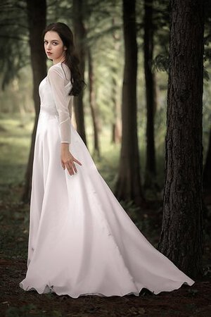 Sencillo Vestido de Novia en Tul de Popular de Manga larga - Foto 3