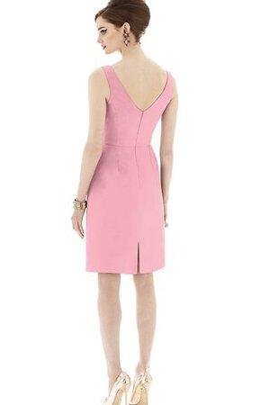Robe demoiselle d'honneur ruché de col en v de longueur à genou - Photo 2