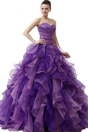 Organza Perlenbesetztes Herz-Ausschnitt Duchesse-Linie bodenlanges Jugendweihekleid - Bild 4