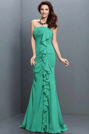 Meerjungfrau Stil Ärmelloses Chiffon Bodenlanges Brautjungfernkleid mit Empire Taille - Bild 15