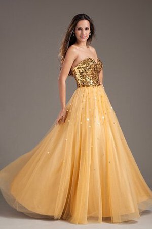 Robe de quinceanera pailleté manche nulle a-ligne de col en cœur textile taffetas - Photo 5