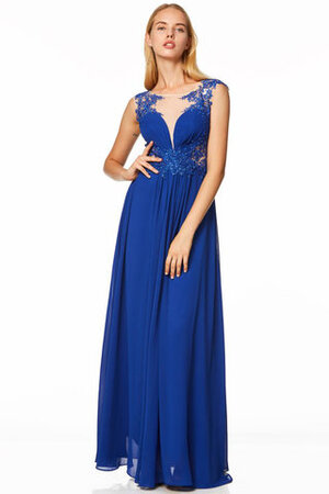 Bootsförmiger Ausschnitt Bezaubernd Bodenlanges Ballkleid mit Perlen aus Chiffon - Bild 5