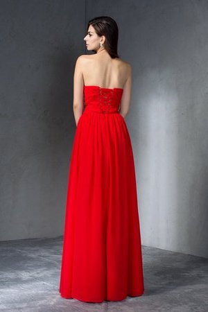 Robe de soirée avec lacets en chiffon jusqu'au sol avec perle avec sans manches - Photo 2