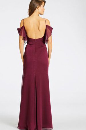 A-Linie Spaghetti Träger rückenfreies Chiffon bodenlanges Brautjungfernkleid - Bild 2
