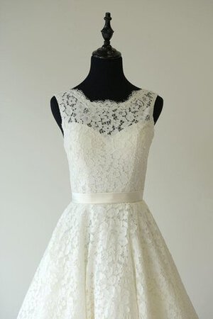 Ärmelloses a linie normale Taille exklusive Brautkleid mit kurzen Ärmeln mit Schleife - Bild 3