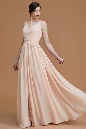 Abito da Damigella A Terra Naturale Principessa in Chiffon A-Line - Foto 5