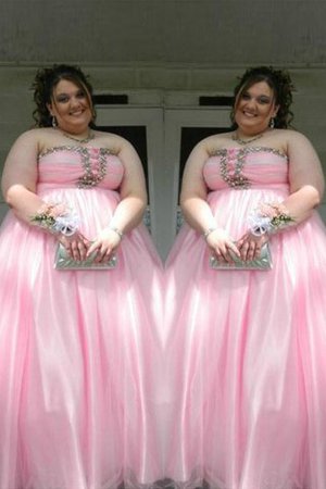 Robe de bal naturel avec perle de bustier fermeutre eclair manche nulle - Photo 1