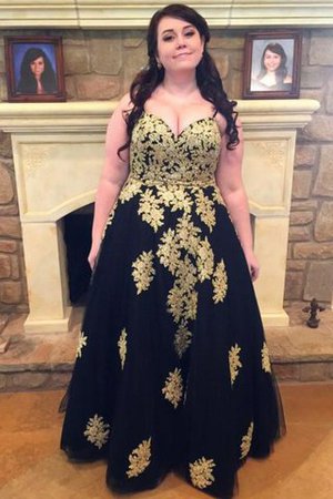 Normale Taille Duchesse-Linie Übergröße Ballkleid aus Tüll ohne Ärmeln - Bild 1