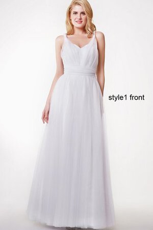 Robe demoiselle d'honneur mode ceinture bandouliere spaghetti en tulle col en forme de cœur - Photo 2