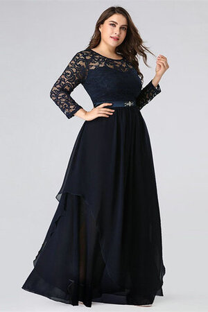 Lange Ärmeln Süß Bodenlanges Formelles Ballkleid aus Chiffon - Bild 3