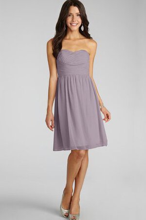 Robe demoiselle d'honneur bref en chiffon ruché col en forme de cœur - Photo 9