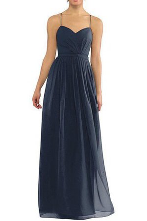Robe demoiselle d'honneur facile bretelles spaghetti en chiffon ligne a ruché - Photo 1