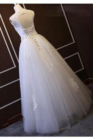 Elegante Vestido de Novia en Encaje de Natural de Escote redondo de Hasta el suelo - Foto 3