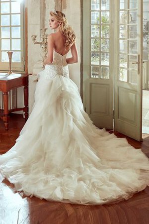 Abito da Sposa con Spacco Davanti Cuore sensuale in pizzo con Increspature con Increspato - Foto 2