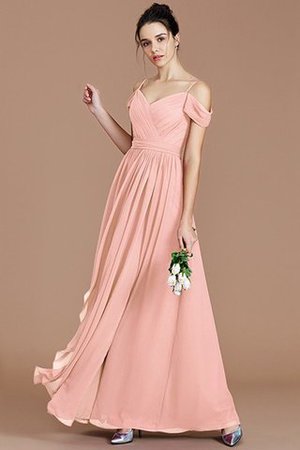 Prinzessin Chiffon Ärmelloses Schulterfreier Ausschnitt Bodenlanges Brautjungfernkleid - Bild 27