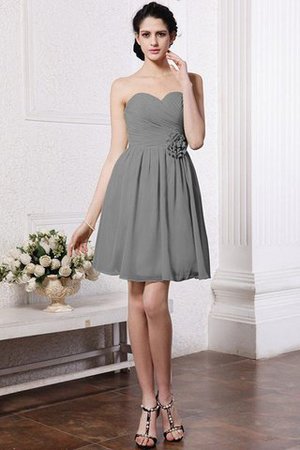 Chiffon Drapiertes Ärmelloses Mini Brautjungfernkleid mit Herz-Ausschnitt - Bild 26