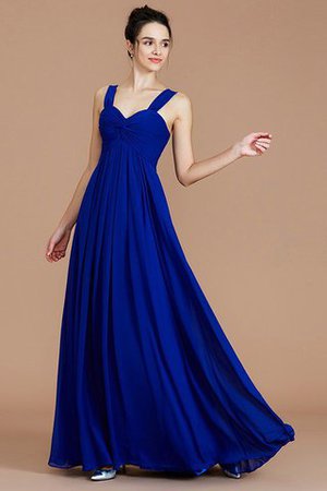 Robe demoiselle d'honneur naturel en chiffon de col en cœur jusqu'au sol d'empire - Photo 7