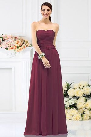 Robe demoiselle d'honneur plissage longue jusqu'au sol avec fleurs manche nulle - Photo 5