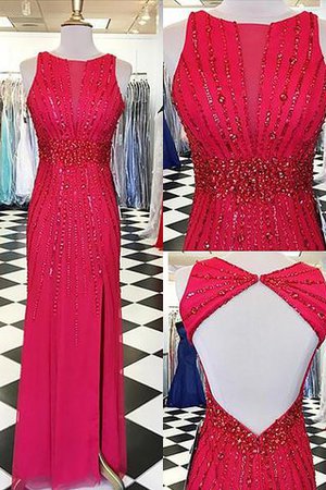 Bateau Perlenbesetztes Etui Bodenlanges Abendkleid aus Chiffon - Bild 1