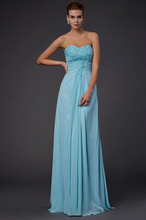 Robe de soirée longue avec zip de fourreau en chiffon avec perle - Photo 1
