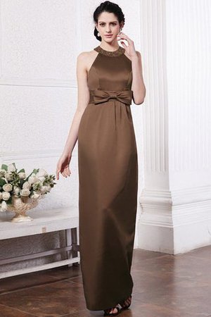 Normale Taille Ärmellos Anständiges Schmetterlingsknoten Bodenlanges Brautjungfernkleid - Bild 3