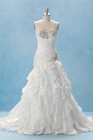Trägerlos Dom Meerjungfrau Stil langes Brautkleid mit Juwel Mieder mit Perlen - Bild 1