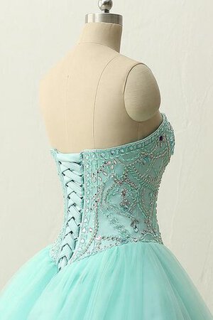 Paillette Tüll Spaghetti Träger Herz-Ausschnitt Quinceanera Kleid mit Rüschen mit Bordüre - Bild 2