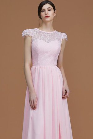 A-Linie Normale Taille Reißverschluss Bodenlanges Brautjungfernkleid mit Bordüre - Bild 4