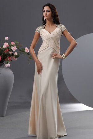 Robe de soirée facile col en reine en chiffon avec fleurs avec manche épeules enveloppants - Photo 1