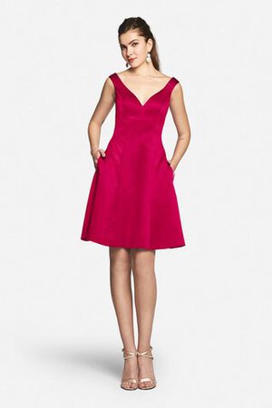 Vestido de Dama de Honor de Corte-A de Sin mangas de Escote en V de Corto con Bolsillos - Foto 18