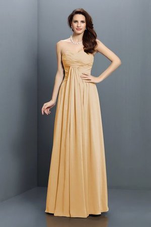 Herz-Ausschnitt Satin Ärmelloses Brautjungfernkleid mit Drapierung mit Plissierungen - Bild 12