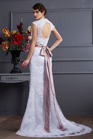 Robe de mariée longue naturel en satin manche nulle de sirène - Photo 2