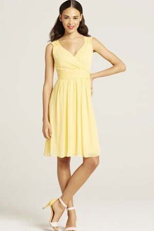 Robe demoiselle d'honneur bref v encolure avec sans manches ligne a - Photo 1