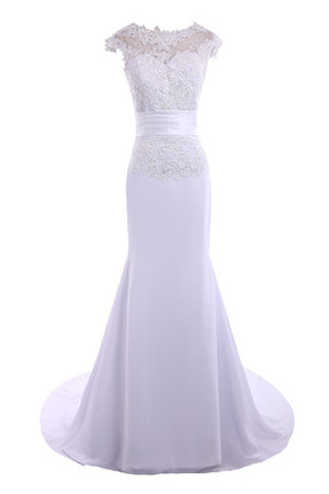 Moderno Vestido de Novia de Pura espalda de Barco de Botón - Foto 1