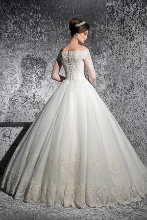 Robe de mariée vintage de mode de bal avec manche longue avec perle - Photo 1