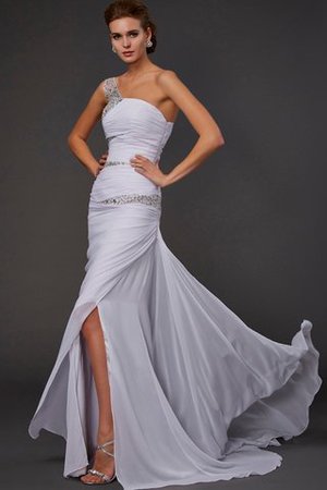 Robe de soirée longue avec perle en forme de traîne courte d'épaule asymétrique - Photo 1